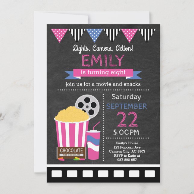 Movie Birthday Invitation (Front)