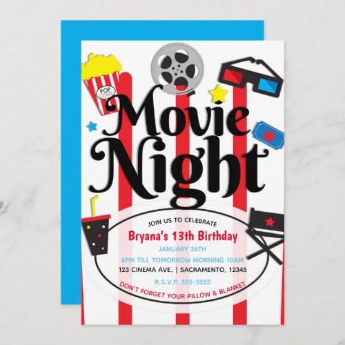 Movie Birthday Party Cinema Event Invitation