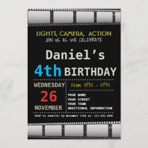 MOVIE BIRTHDAY PARTY INVITATION