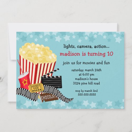 Movie Birthday Party Invitation