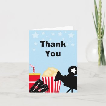 Movie Birthday Party Thank You Card by eventfulcards at Zazzle
