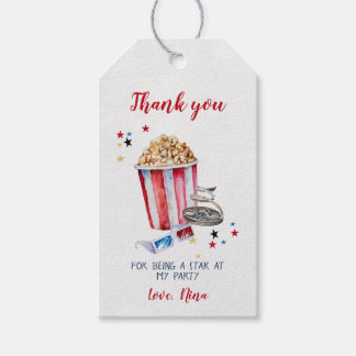 Movie Birthday Thank you Tags, Movie Favor Tags, Gift Tags