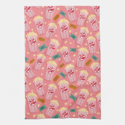 Movie Buffs Popcorn and Film Night Kitchen Towel