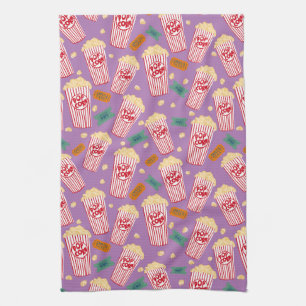 Movie Buffs Popcorn and Film Night Kitchen Towel