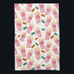 Movie buffs popcorn pattern kitchen towel<br><div class="desc">Decorate your kitchen with this fun movie popcorn pattern towel. Makes a great gift for film buffs and popcorn fans!
Check my shop for lots more colors and patterns!</div>