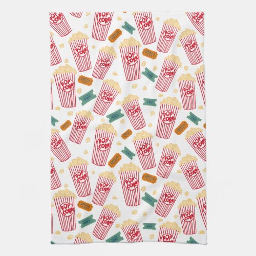 Movie buffs popcorn pattern kitchen towel
