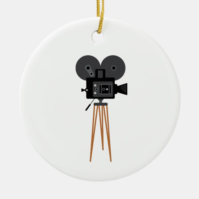 Movie Camera Ceramic Ornament (Front)