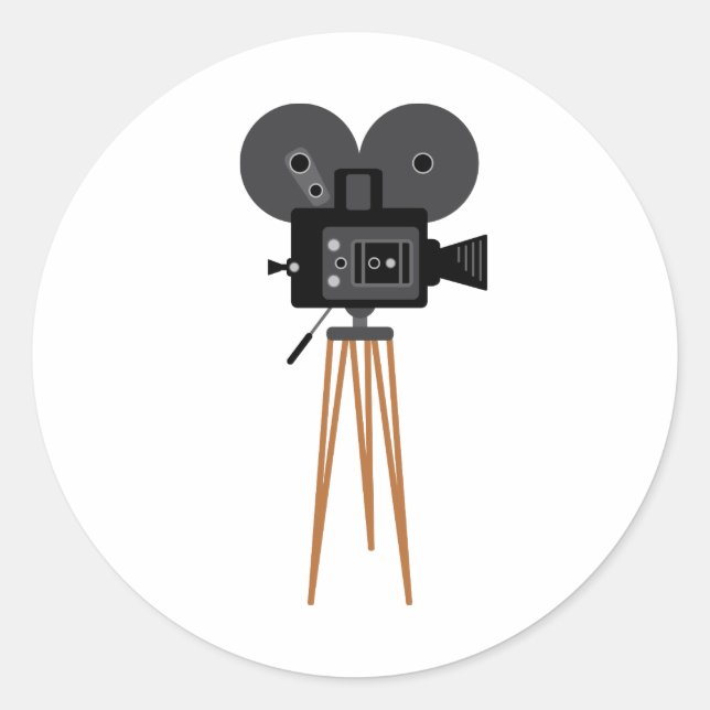Movie Camera Classic Round Sticker (Front)