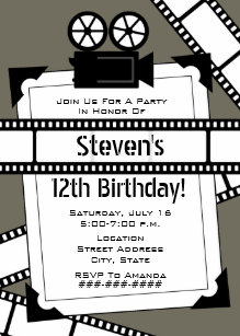 film invitations zazzle