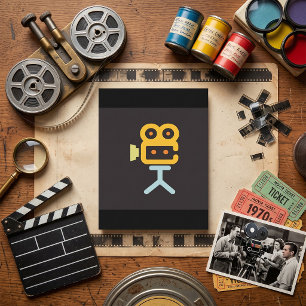Movie Camera Icon Minimal Film Equipment Card