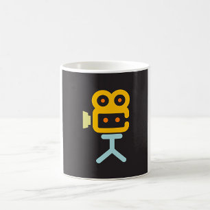Movie Camera Icon Minimal Film Equipment Coffee Mug
