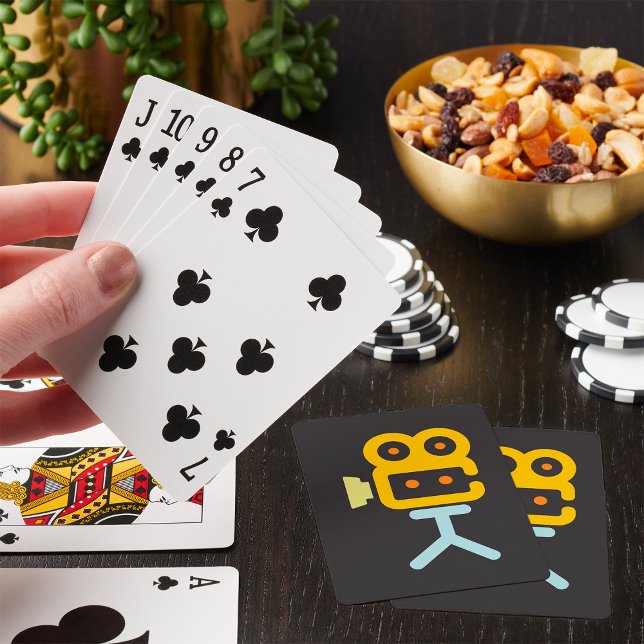 Movie Camera Icon Minimal Film Equipment Poker Cards (Creator Uploaded)