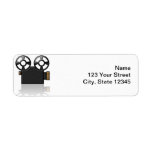Movie Camera In Black And Gold On White Label at Zazzle