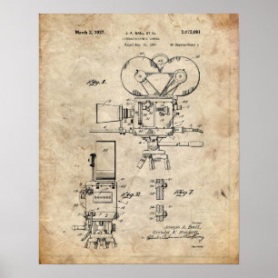 Movie Camera Patent Poster