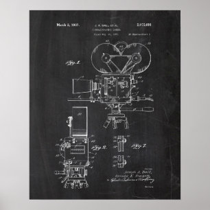 Movie Camera Patent Poster