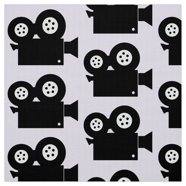 MOVIE CAMERA PATTERN DESIGN FOR FILM BUFFS FABRIC (Swatch)