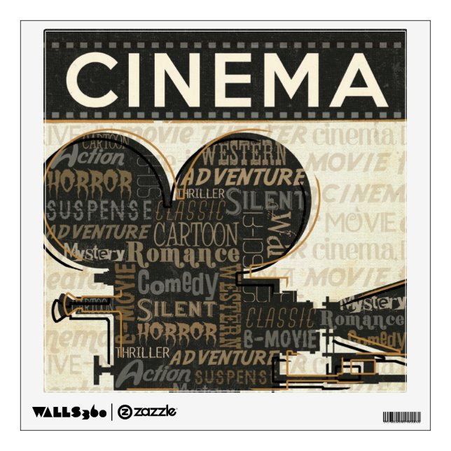 Movie Camera Reel Wall Sticker (Front)