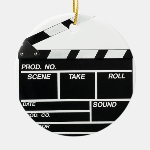 Movie Camera Side Ceramic Ornament