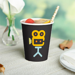 Movie Camera Symbol Paper Cups