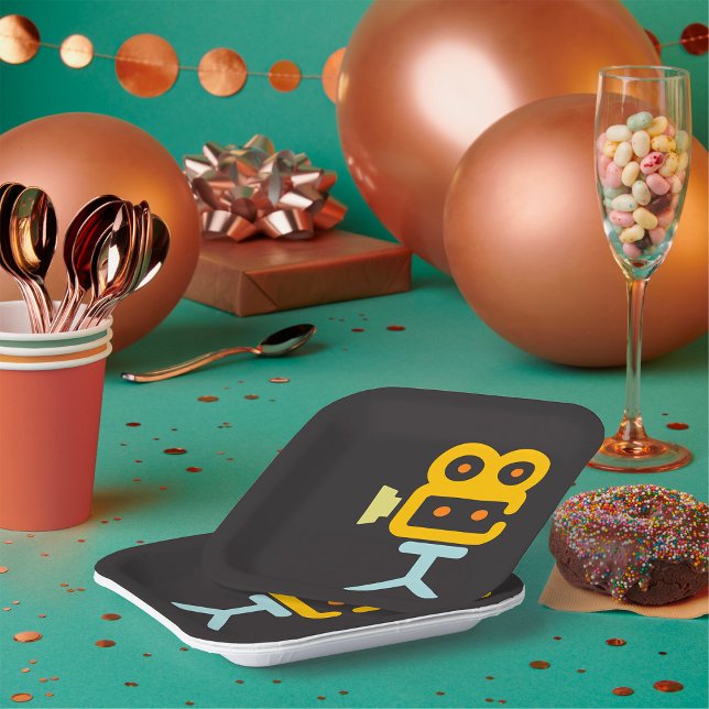 Movie Camera Symbol Paper Plates (Creator Uploaded)