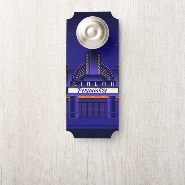 Movie Cinema Theater Marquee Room Door Hanger (On Knob)
