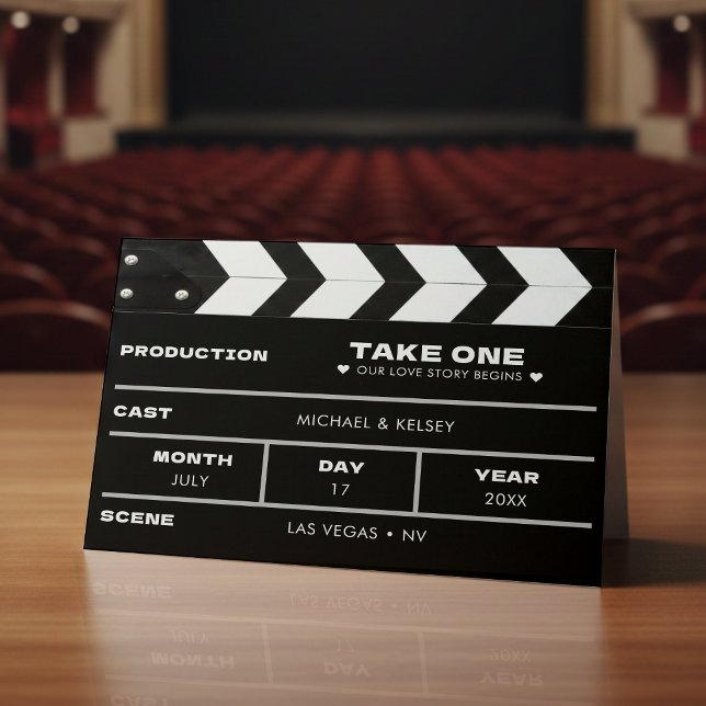 Movie Clap Board Film Strip Photo Wedding Program (Creator Uploaded)
