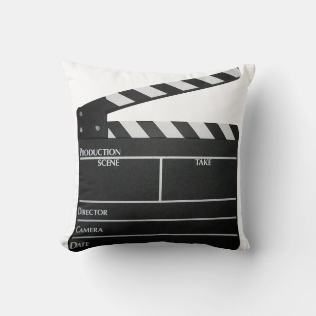 Movie Clapboard Film Filmmaker Throw Pillow (Front)
