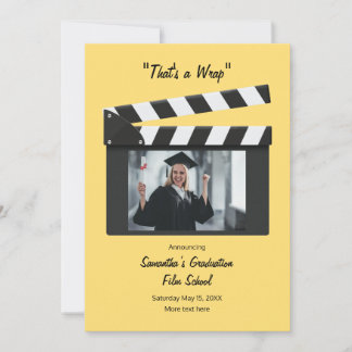 Movie Clapboard Graduation Announcement