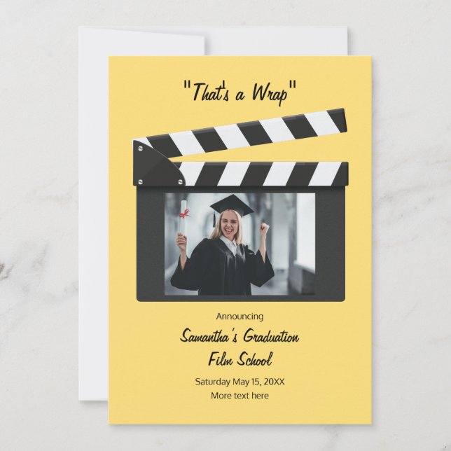 Movie Clapboard Graduation Announcement (Front)