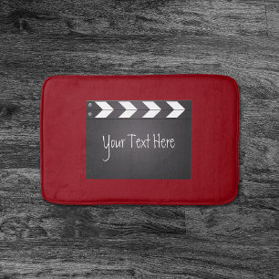 Movie Clapboard Red And Black Bathroom Mat