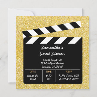 Movie Clapboard Sweet Sixteen Birthday Invitation