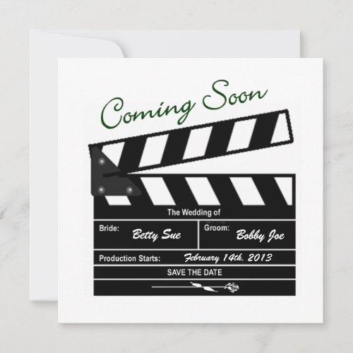Movie Clapboard Wedding Save the Date