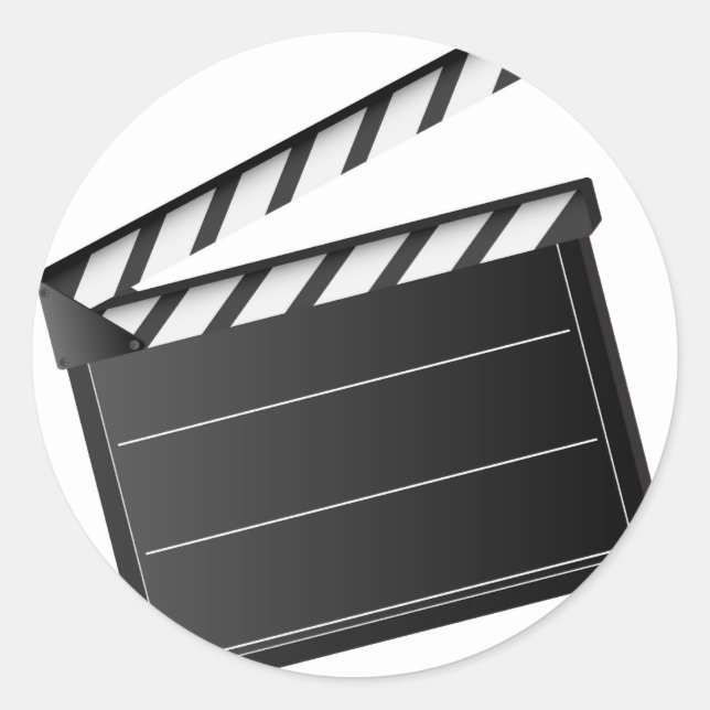Movie Clapper Classic Round Sticker (Front)