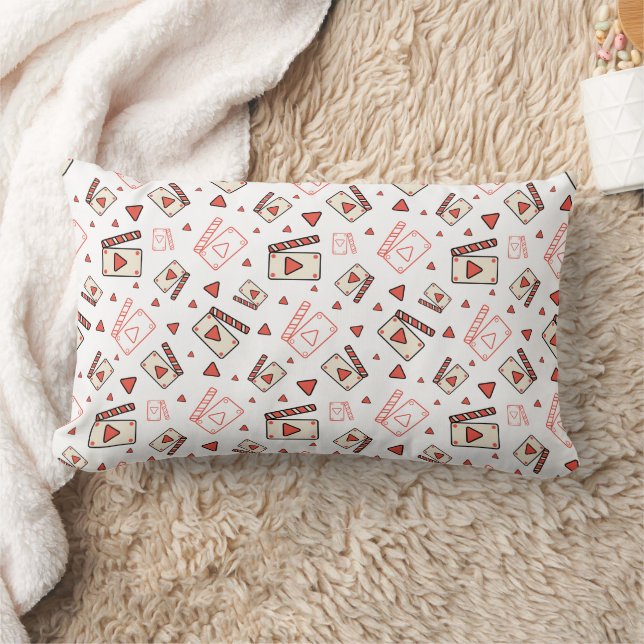 Movie clapperboard seamless pattern lumbar pillow (Blanket)
