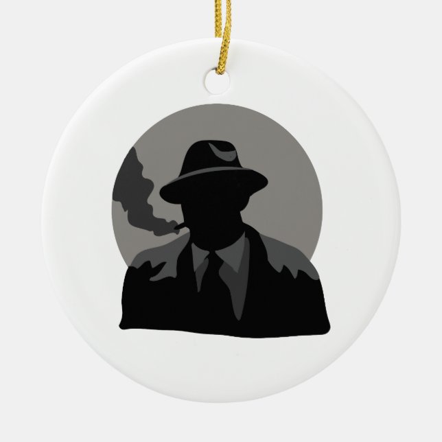 Movie Detective Ceramic Ornament (Front)