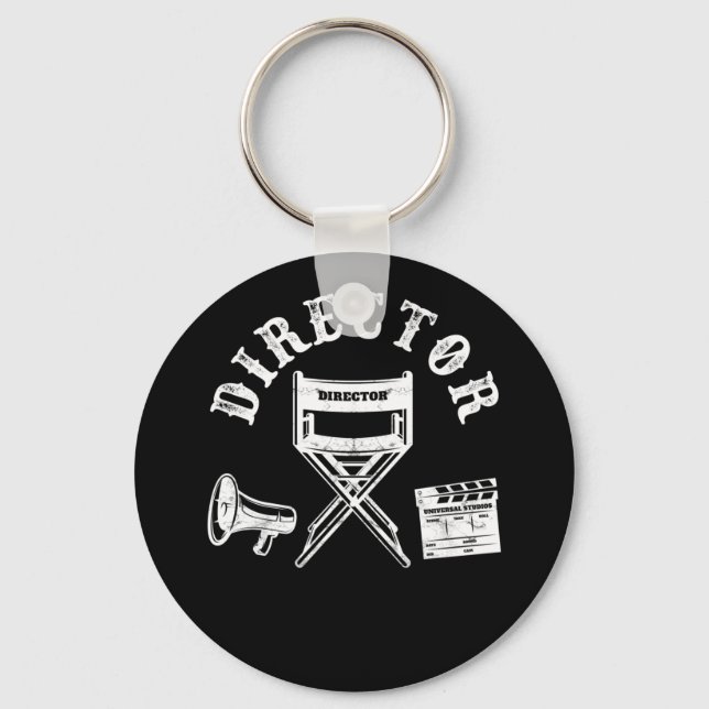 Movie Director Filmmaker Director Chair Keychain (Front)