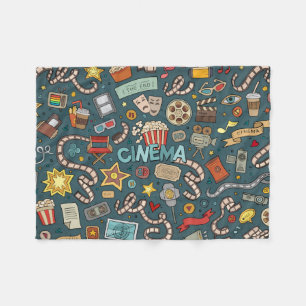 Movie Fan Cinema Theater Design Fleece Blanket