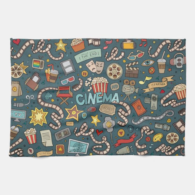 Movie Fan Cinema Theater Design Towel (Horizontal)