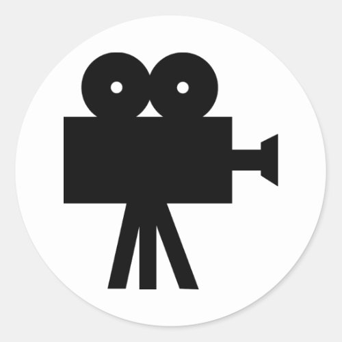 Movie Film Cine Camera Hollywood Classic Round Sticker