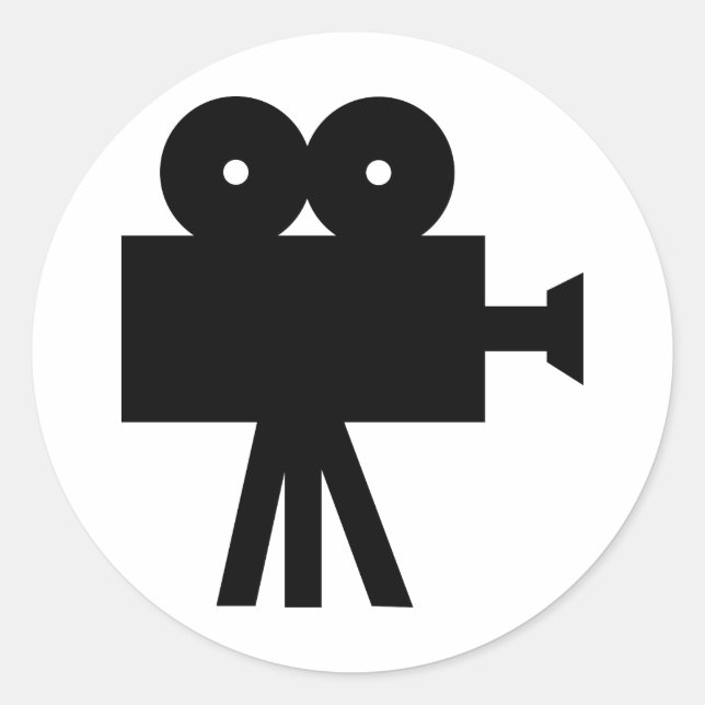 Movie Film Cine Camera Hollywood Classic Round Sticker (Front)