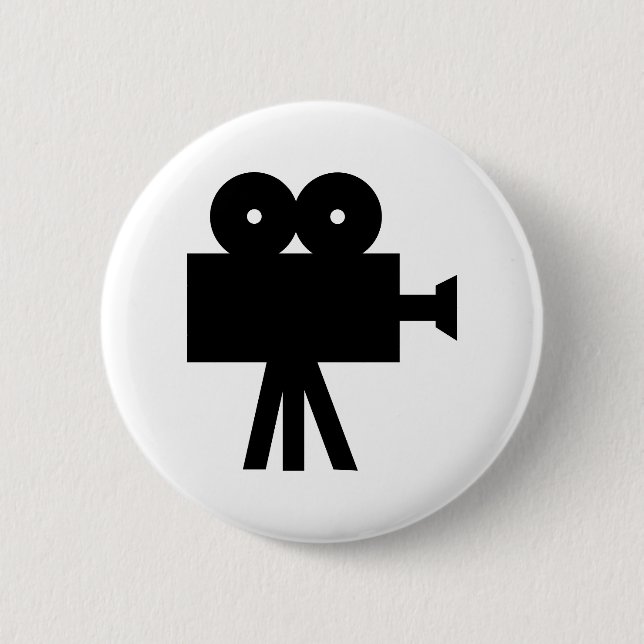 Movie Film Cine Camera Hollywood Pinback Button (Front)