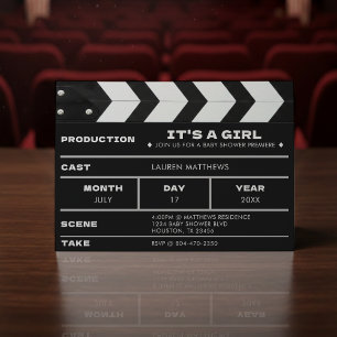 Movie Film Clap Board Baby Shower Invitation