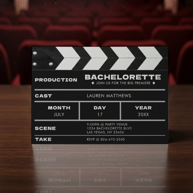 Movie Film Clap Board Bachelorette Party Invitation (Movie Film Clap Board Bachelorette Party Invitation
)