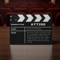 Movie Film Clap Board Wedding Attire