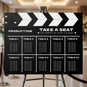 Movie Film Clap Board Wedding Seating Chart