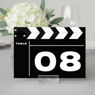 Movie Film Clap Board Wedding Table Number
