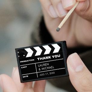Movie Film Clap Board Wedding Thank You Matchboxes