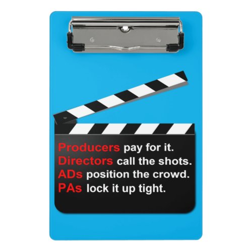 Movie Film Crew CLAP for the PRODUCER Mini Clipboard