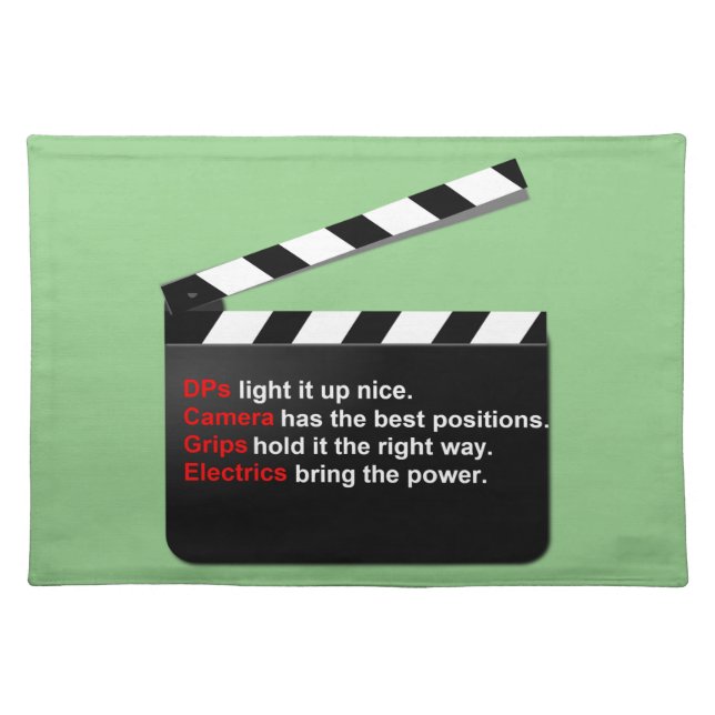 Movie Film Crew Direct to Eat Crafty Cloth Placemat (Front)