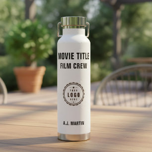 Movie Film Crew Logo Custom Personalized Name Water Bottle